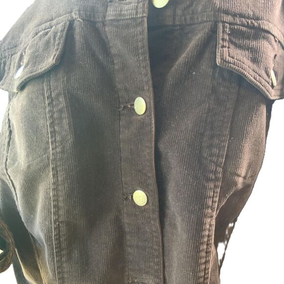 Avenue Blues Brown Corduroy Button-Up Collared Casual Long Sleeve Jacket Sz Med - Picture 3 of 14